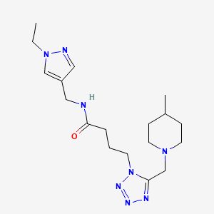N-[(1-ethyl-1H-pyrazol-4-yl)methyl]-4-{5-[(4-methyl-1-piperidinyl)methyl]-1H-tetrazol-1-yl}butanamide
