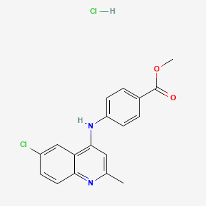 molecular formula C18H16Cl2N2O2 B5242733 methyl 4-[(6-chloro-2-methyl-4-quinolinyl)amino]benzoate hydrochloride 