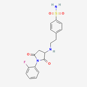 4-(2-{[1-(2-fluorophenyl)-2,5-dioxo-3-pyrrolidinyl]amino}ethyl)benzenesulfonamide