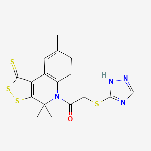 4,4,8-trimethyl-5-[(4H-1,2,4-triazol-3-ylthio)acetyl]-4,5-dihydro-1H-[1,2]dithiolo[3,4-c]quinoline-1-thione