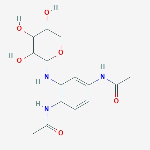 molecular formula C15H21N3O6 B5243015 N-[2,5-bis(acetylamino)phenyl]pentopyranosylamine 