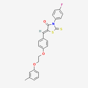 molecular formula C25H20FNO3S2 B5243498 3-(4-fluorophenyl)-5-{4-[2-(3-methylphenoxy)ethoxy]benzylidene}-2-thioxo-1,3-thiazolidin-4-one 