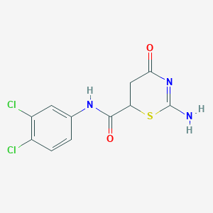 molecular formula C11H9Cl2N3O2S B5243506 2-amino-N-(3,4-dichlorophenyl)-4-oxo-5,6-dihydro-4H-1,3-thiazine-6-carboxamide 