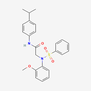 molecular formula C24H26N2O4S B5244440 N~2~-(2-methoxyphenyl)-N~2~-(phenylsulfonyl)-N-[4-(propan-2-yl)phenyl]glycinamide 