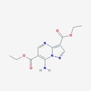 molecular formula C12H14N4O4 B052452 7-氨基吡唑并[1,5-a]嘧啶-3,6-二甲酸二乙酯 CAS No. 43024-67-5
