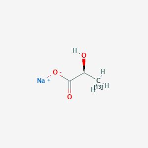 molecular formula C3H5NaO3 B052455 Sodium L-lactate-3-13C solution CAS No. 201595-70-2