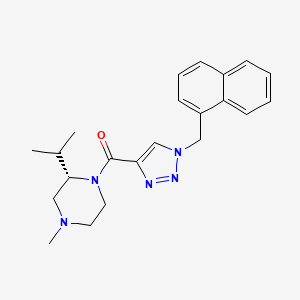 molecular formula C22H27N5O B5246031 (2S)-2-isopropyl-4-methyl-1-{[1-(1-naphthylmethyl)-1H-1,2,3-triazol-4-yl]carbonyl}piperazine 
