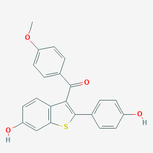 molecular formula C22H16O4S B052461 [6-Hydroxy-2-(4-hydroxyphenyl)-1-benzothiophen-3-YL](4-methoxyphenyl)methanone CAS No. 63675-88-7