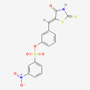 molecular formula C16H10N2O6S3 B5248036 3-[(4-oxo-2-thioxo-1,3-thiazolidin-5-ylidene)methyl]phenyl 3-nitrobenzenesulfonate 