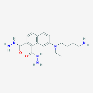 molecular formula C18H26N6O2 B052481 7-((N-4-Aminobutyl)-N-ethyl)aminonaphthalene-1,2-dicarboxylic acid hydrazide CAS No. 112076-60-5