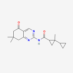 molecular formula C18H23N3O2 B5248891 N-(7,7-dimethyl-5-oxo-5,6,7,8-tetrahydro-2-quinazolinyl)-1-methyl-1,1'-bi(cyclopropyl)-2-carboxamide 