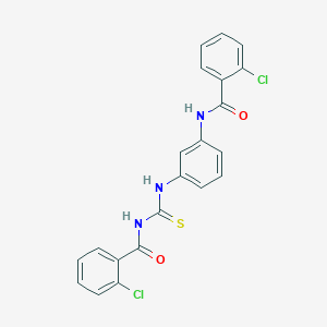 molecular formula C21H15Cl2N3O2S B5248921 2-chloro-N-[(3-{[(2-chlorophenyl)carbonyl]amino}phenyl)carbamothioyl]benzamide 