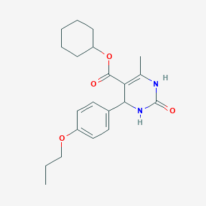 molecular formula C21H28N2O4 B5249068 Cyclohexyl 6-methyl-2-oxo-4-(4-propoxyphenyl)-1,2,3,4-tetrahydropyrimidine-5-carboxylate 