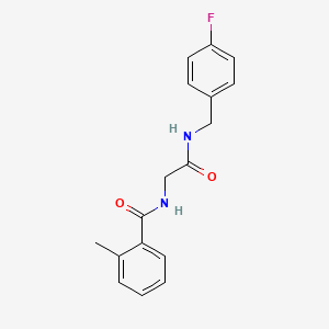 molecular formula C17H17FN2O2 B5249603 N-{2-[(4-fluorobenzyl)amino]-2-oxoethyl}-2-methylbenzamide 