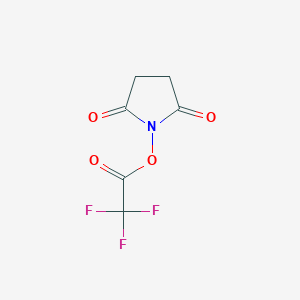molecular formula C6H4F3NO4 B052499 2,5-吡咯烷二酮，1-[(三氟乙酰基)氧基]- CAS No. 5672-89-9