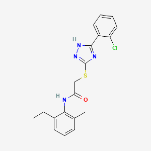 molecular formula C19H19ClN4OS B5250372 2-{[5-(2-Chlorophenyl)-4H-1,2,4-triazol-3-YL]sulfanyl}-N-(2-ethyl-6-methylphenyl)acetamide 