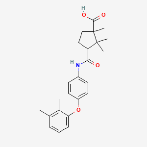 molecular formula C24H29NO4 B5250535 3(4(2,3-DI-ME-PHENOXY)-PHENYLCARBAMOYL)-1,2,2-TRI-ME-CYCLOPENTANECARBOXYLIC ACID 