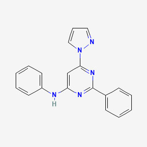 molecular formula C19H15N5 B5251084 N,2-diphenyl-6-(1H-pyrazol-1-yl)-4-pyrimidinamine 