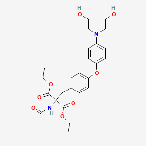 molecular formula C26H34N2O8 B5251166 diethyl (acetylamino)(4-{4-[bis(2-hydroxyethyl)amino]phenoxy}benzyl)malonate 