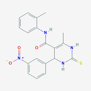 molecular formula C19H18N4O3S B5251237 6-methyl-N-(2-methylphenyl)-4-(3-nitrophenyl)-2-sulfanylidene-3,4-dihydro-1H-pyrimidine-5-carboxamide 