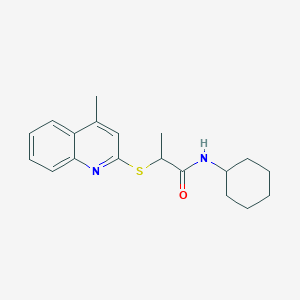 molecular formula C19H24N2OS B5251252 N-cyclohexyl-2-(4-methylquinolin-2-yl)sulfanylpropanamide 