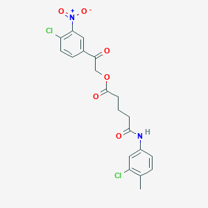 molecular formula C20H18Cl2N2O6 B5251276 2-(4-chloro-3-nitrophenyl)-2-oxoethyl 5-[(3-chloro-4-methylphenyl)amino]-5-oxopentanoate 