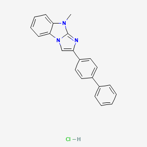 molecular formula C22H18ClN3 B5251617 2-(4-biphenylyl)-9-methyl-9H-imidazo[1,2-a]benzimidazole hydrochloride 