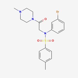 molecular formula C20H24BrN3O3S B5251853 N-(3-bromophenyl)-4-methyl-N-[2-(4-methylpiperazin-1-yl)-2-oxoethyl]benzenesulfonamide 