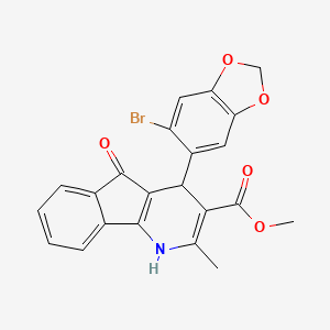 molecular formula C22H16BrNO5 B5251899 Methyl 4-(6-bromo-1,3-benzodioxol-5-yl)-2-methyl-5-oxo-1,4-dihydroindeno[1,2-b]pyridine-3-carboxylate 