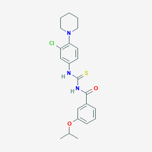molecular formula C22H26ClN3O2S B5251996 N-{[3-chloro-4-(piperidin-1-yl)phenyl]carbamothioyl}-3-(propan-2-yloxy)benzamide 