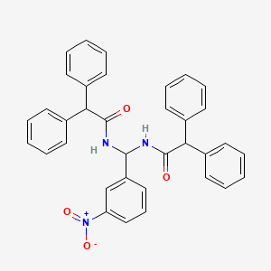 molecular formula C35H29N3O4 B5252400 N-(((DIPHENYLACETYL)AMINO)(3-NITROPHENYL)METHYL)-2,2-DIPHENYLACETAMIDE CAS No. 303061-68-9