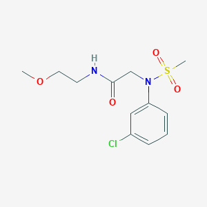 molecular formula C12H17ClN2O4S B5252401 N~2~-(3-chlorophenyl)-N~1~-(2-methoxyethyl)-N~2~-(methylsulfonyl)glycinamide 