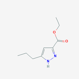 molecular formula C9H14N2O2 B052534 Ethyl 3-n-propylpyrazole-5-carboxylate CAS No. 92945-27-2