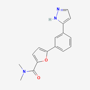 molecular formula C16H15N3O2 B5254354 N,N-dimethyl-5-[3-(1H-pyrazol-3-yl)phenyl]-2-furamide 