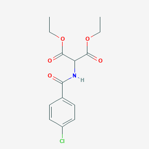 molecular formula C14H16ClNO5 B052544 2-(4-氯苯甲酰氨基)丙二酸二乙酯 CAS No. 81918-01-6