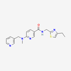 molecular formula C19H21N5OS B5254406 N-[(4-ethyl-1,3-thiazol-2-yl)methyl]-6-[methyl(3-pyridinylmethyl)amino]nicotinamide 