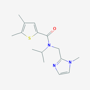 molecular formula C15H21N3OS B5255339 N-isopropyl-4,5-dimethyl-N-[(1-methyl-1H-imidazol-2-yl)methyl]thiophene-2-carboxamide 