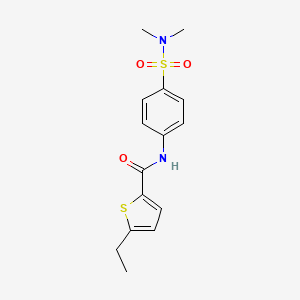 molecular formula C15H18N2O3S2 B5255556 N-[4-(dimethylsulfamoyl)phenyl]-5-ethylthiophene-2-carboxamide 
