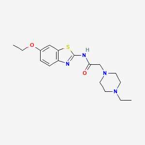 molecular formula C17H24N4O2S B5255649 N-(6-ethoxy-1,3-benzothiazol-2-yl)-2-(4-ethylpiperazin-1-yl)acetamide 