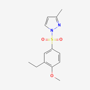 molecular formula C13H16N2O3S B5255767 1-[(3-Ethyl-4-methoxyphenyl)sulfonyl]-3-methylpyrazole 