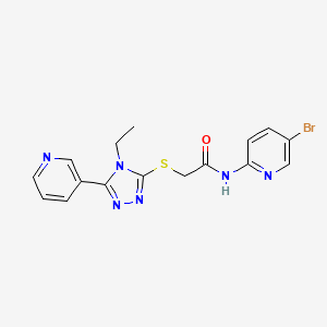 molecular formula C16H15BrN6OS B5255785 N-(5-BROMO-2-PYRIDINYL)-2-{[4-ETHYL-5-(3-PYRIDINYL)-4H-1,2,4-TRIAZOL-3-YL]SULFANYL}ACETAMIDE 