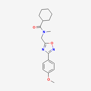 molecular formula C18H23N3O3 B5256001 N-{[3-(4-methoxyphenyl)-1,2,4-oxadiazol-5-yl]methyl}-N-methylcyclohexanecarboxamide 