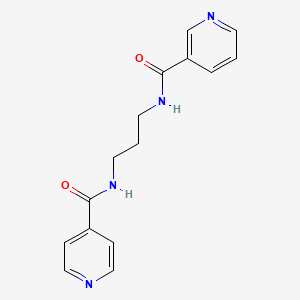 molecular formula C15H16N4O2 B5256425 N-{3-[(pyridin-4-ylcarbonyl)amino]propyl}pyridine-3-carboxamide 