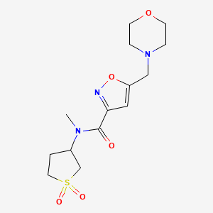 molecular formula C14H21N3O5S B5256504 N-(1,1-dioxidotetrahydro-3-thienyl)-N-methyl-5-(morpholin-4-ylmethyl)isoxazole-3-carboxamide 