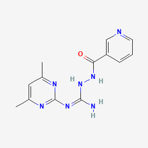 molecular formula C13H15N7O B5256619 N-(4,6-dimethyl-2-pyrimidinyl)-2-(3-pyridinylcarbonyl)hydrazinecarboximidamide 