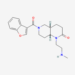 molecular formula C20H25N3O3 B5256833 rel-(4aS,8aR)-6-(1-benzofuran-3-ylcarbonyl)-1-[2-(methylamino)ethyl]octahydro-1,6-naphthyridin-2(1H)-one hydrochloride 