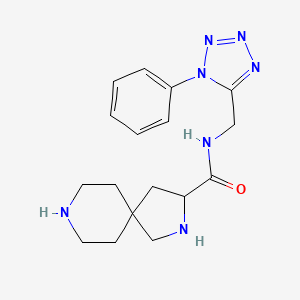 molecular formula C17H23N7O B5256980 N-[(1-phenyl-1H-tetrazol-5-yl)methyl]-2,8-diazaspiro[4.5]decane-3-carboxamide dihydrochloride 