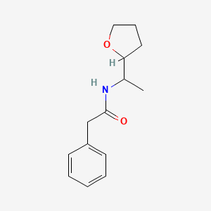 molecular formula C14H19NO2 B5257210 N-[1-(oxolan-2-yl)ethyl]-2-phenylacetamide 