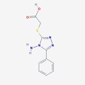 molecular formula C10H10N4O2S B052573 [(4-Amino-5-phenyl-4H-1,2,4-triazol-3-yl)thio]-acetic acid CAS No. 114402-22-1