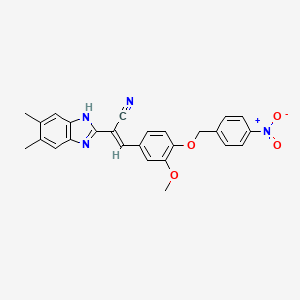 molecular formula C26H22N4O4 B5257429 (2E)-2-(5,6-dimethyl-1H-benzimidazol-2-yl)-3-{3-methoxy-4-[(4-nitrobenzyl)oxy]phenyl}prop-2-enenitrile 